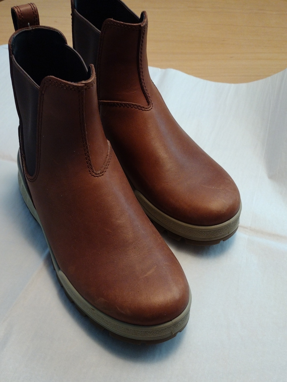 Women's Brown Leather Chelsea Boots - Classic Slip-On Style